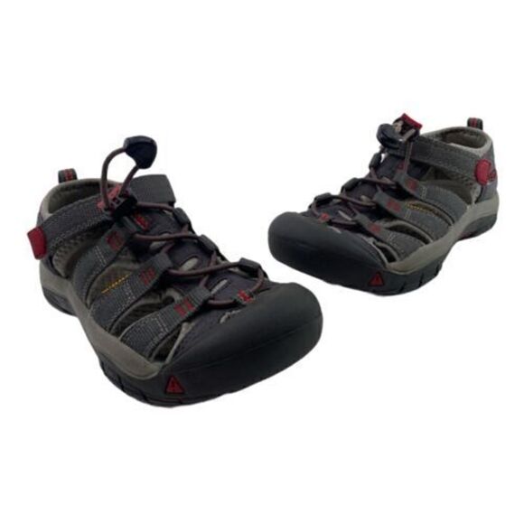 Keen Newport H2 Youth Size 1 Waterproof Sandals Magnet Grey Tango Red 1016282